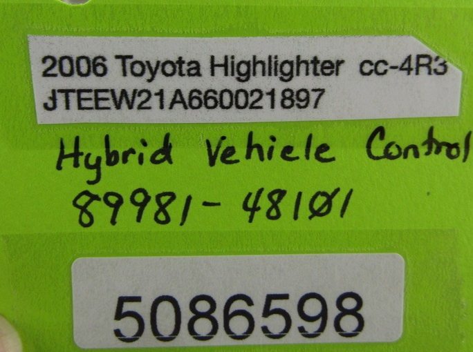 2006 Toyota Highlander Hv Hybrid 3.3L Engine Computer Module ECM ECU Vin W 5TH