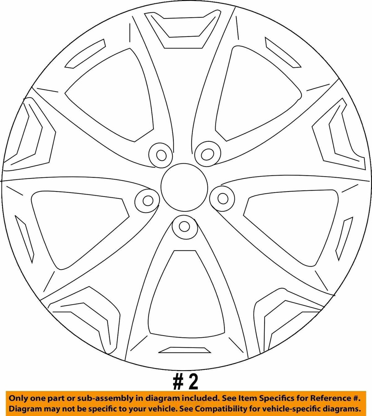 2014-2016 Subaru Forester 17X7 Alloy Wheel Rim 5 Spoke 68814 OEM 28111SG030