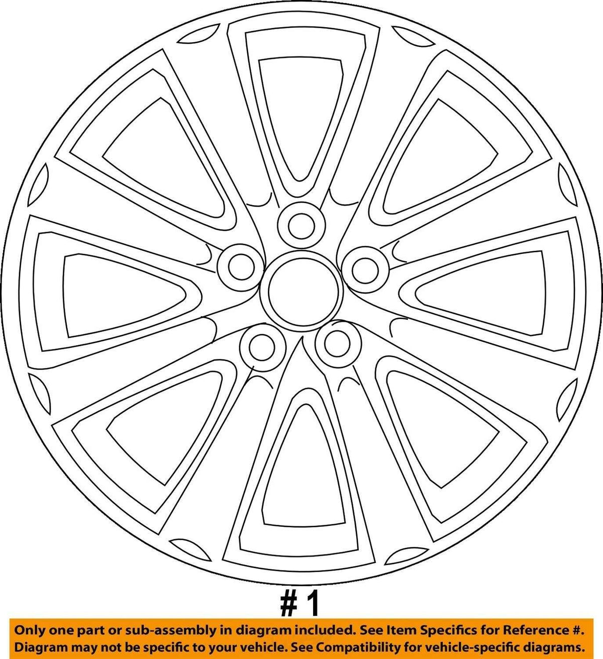Subaru Legacy 10-13 16X6.5 Aluminum Alloy Chrome 8 Spoke Wheel OEM 28111AJ05A