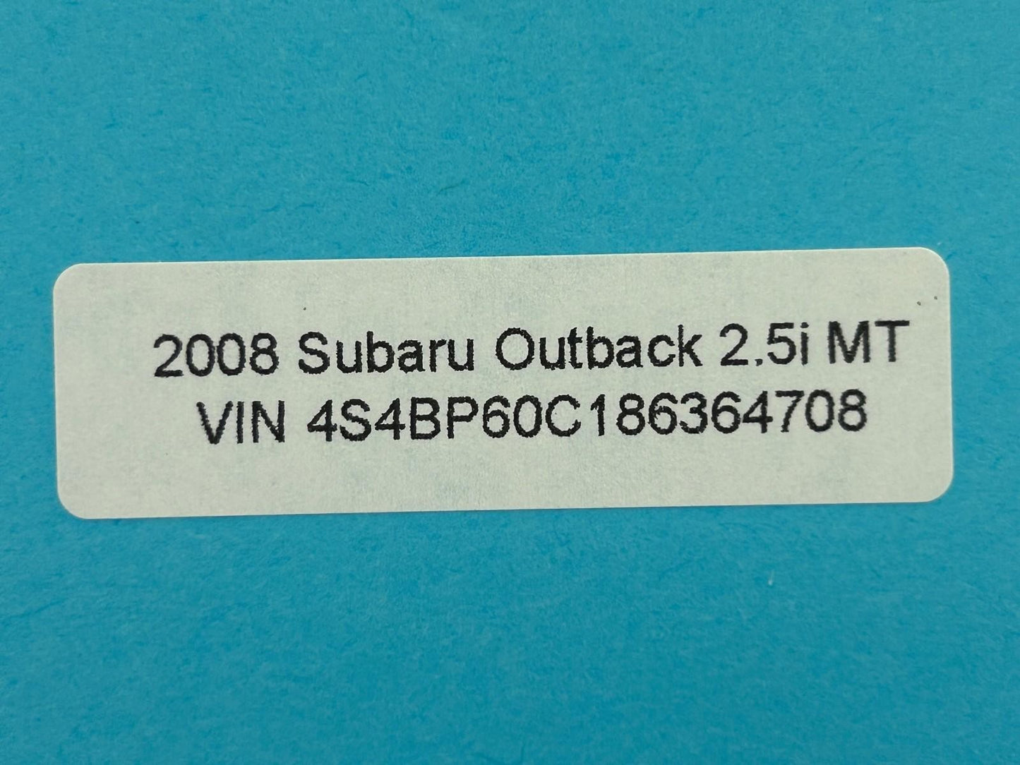 2008 Subaru Outback Ignition Switch Immobilizer & Key Manual Trans 88215AGO04