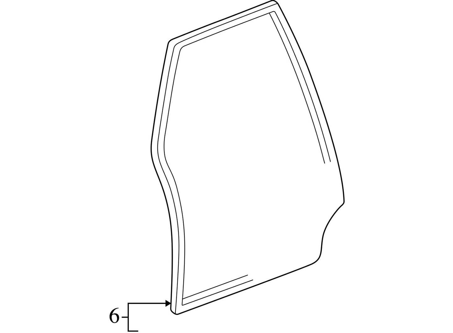 Lexus LX470 Rear Left Door Weatherstrip (On Body) 1998-2002 Gray OEM
