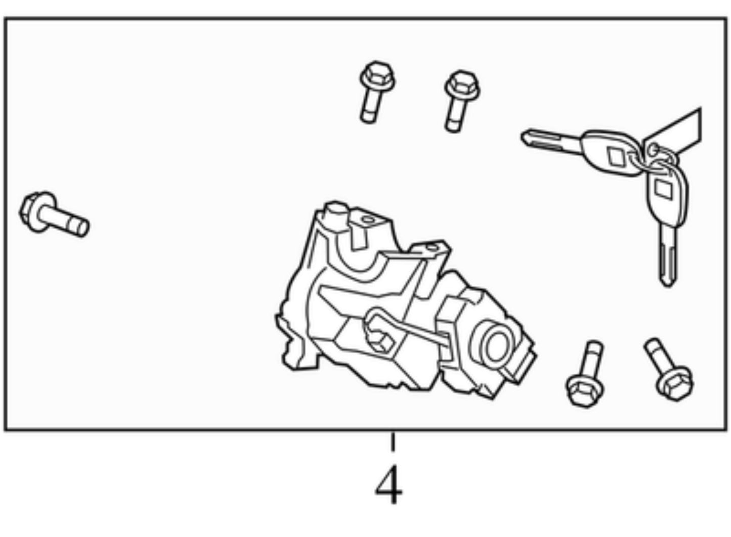 2009-2015 Honda Pilot Ignition Switch Lock Cylinder Key Immobilizer Assembly