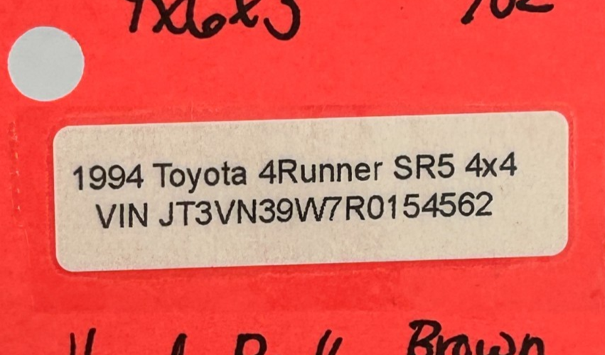 1989-1995 Toyota 4Runner Hood Pull Lock Release Lever Brown OEM 53601-89103