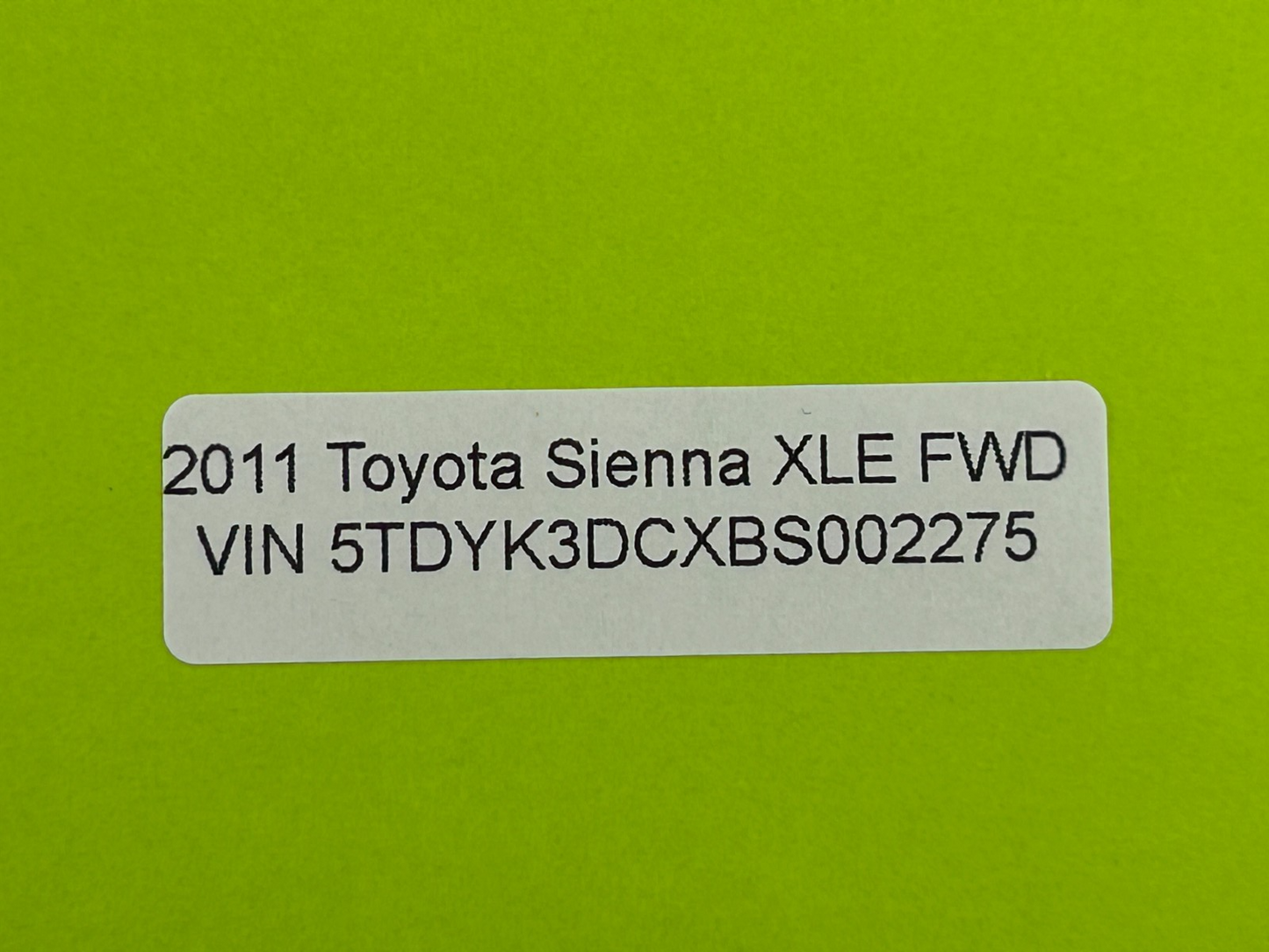 2011-2012 Toyota Sienna Front Right Side View Door Mirror OEM 87910-08090-C0