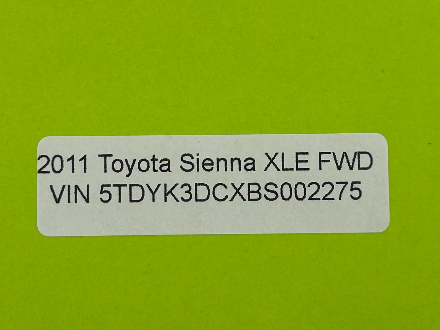 2011-2014 Toyota Sienna Interior Rear Left Side Door Trim Panel & Sunshade OEM