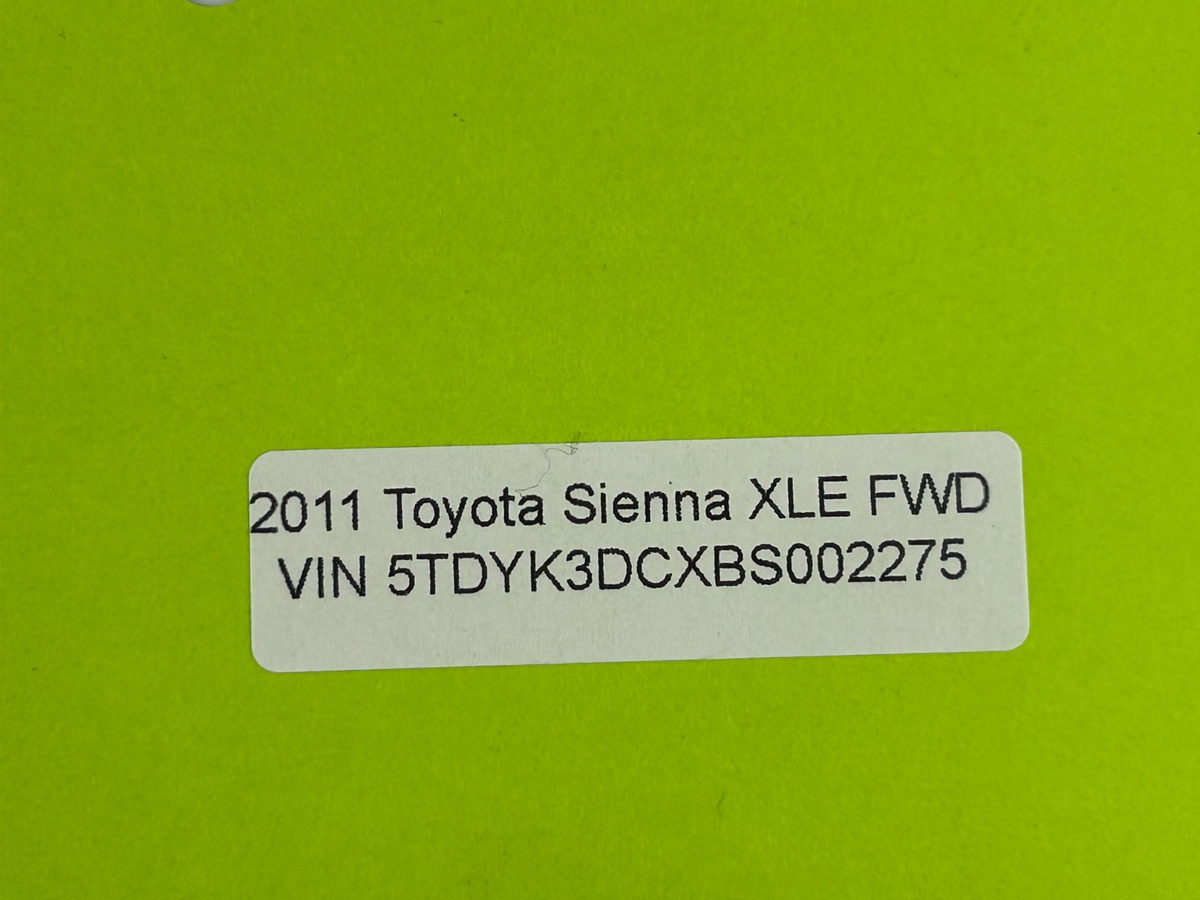 2011-2015 Toyota Sienna Rear Right Side Quarter Window Glass OEM 62730-08110