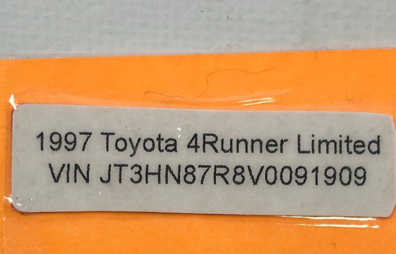 96-99 Toyota 4Runner Rear Right Interior Door Handle Brown OEM 69205-10070-E0