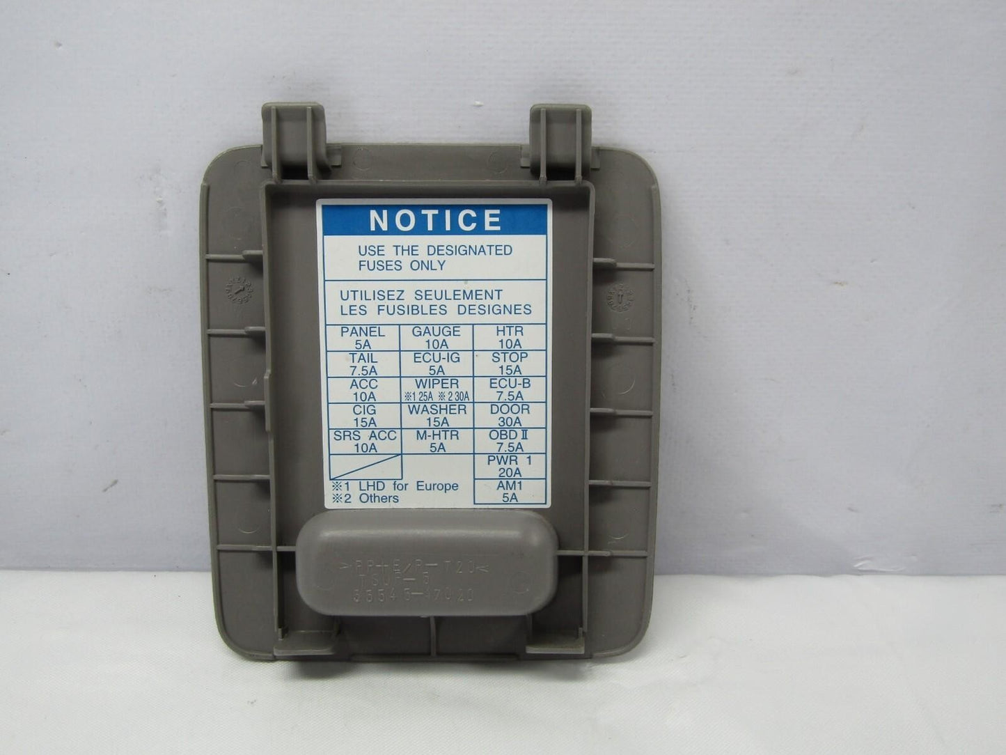 2001-2003 Toyota Prius Fuse Box Panel Relay Cover 55545-47020 Gray Lid OEM