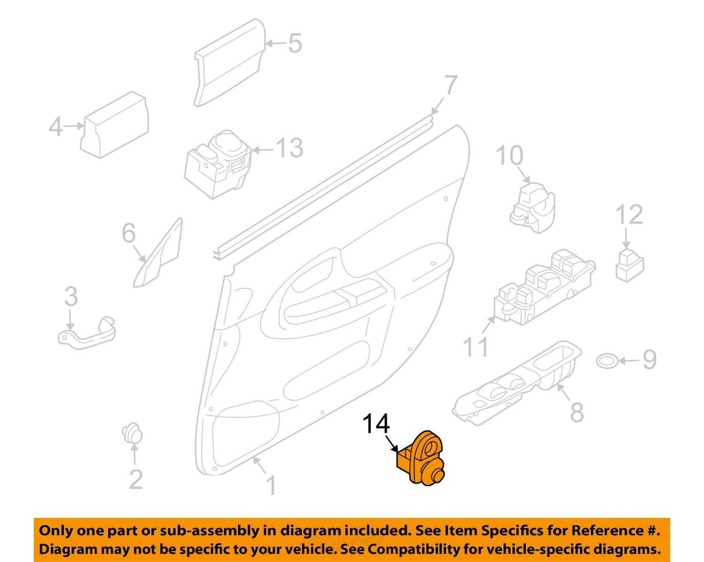 2003-2013 Subaru Forester 2002-2014 Impreza Door Jamb Ajar Switch Sensor OEM