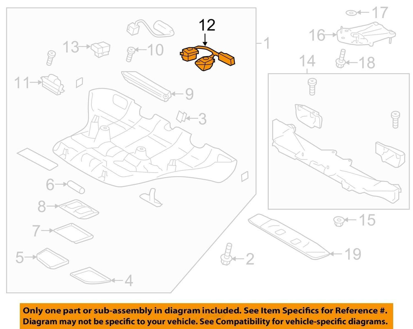 2018-2021 Impreza and Crosstrek Switch Roof Eyesight Lane Departure Assembly