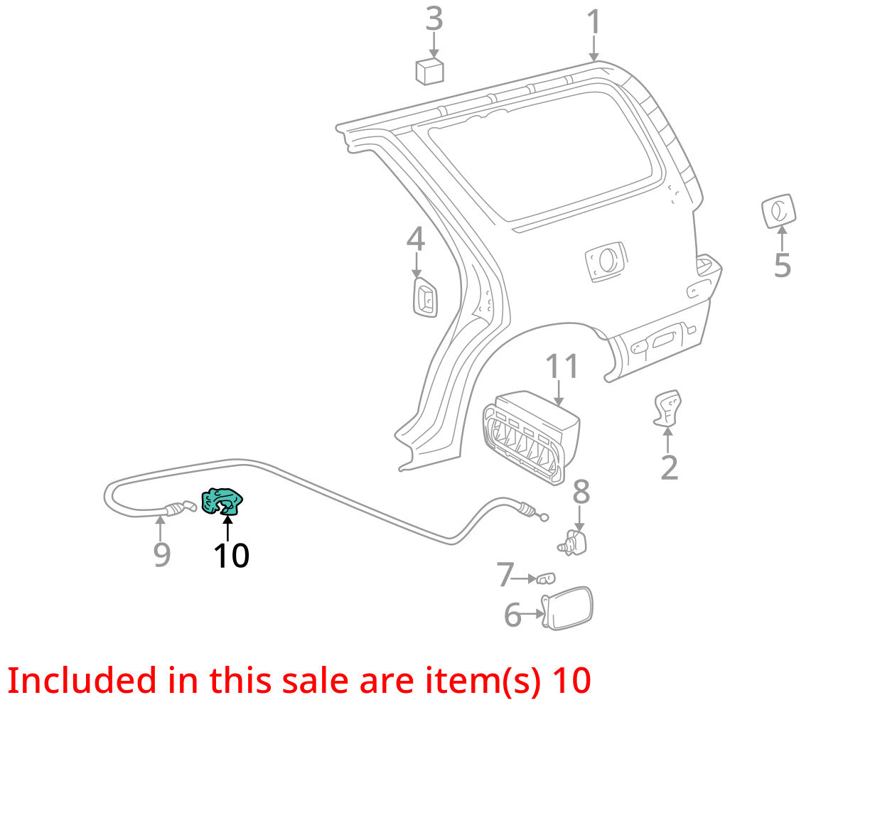 1996-2002 Toyota 4Runner Gas Fuel Door Pull Tab Release Opener Lever OEM
