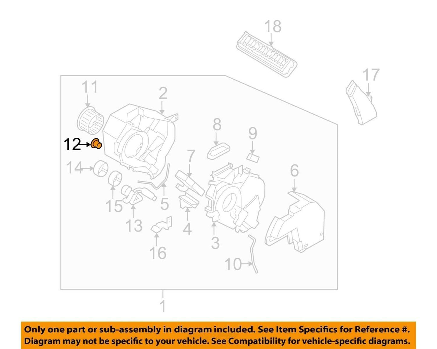 2006-2014 Subaru Tribeca Heater Blower Motor Resistor P/N 73532XA00A OEM