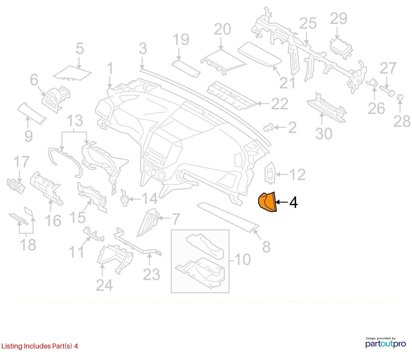 2017-2023 Subaru Impreza Left Side Dash End Cap Cover OEM