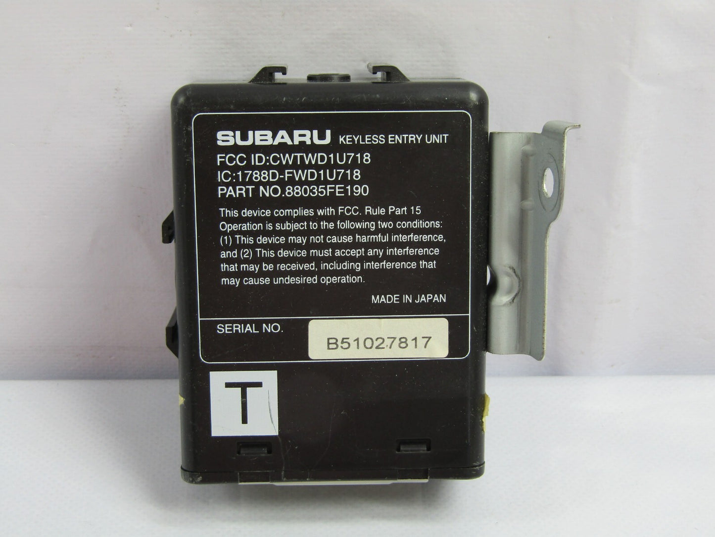 2000-2007 Subaru Impreza Outback Keyless Entry Module 88035FE190 OEM