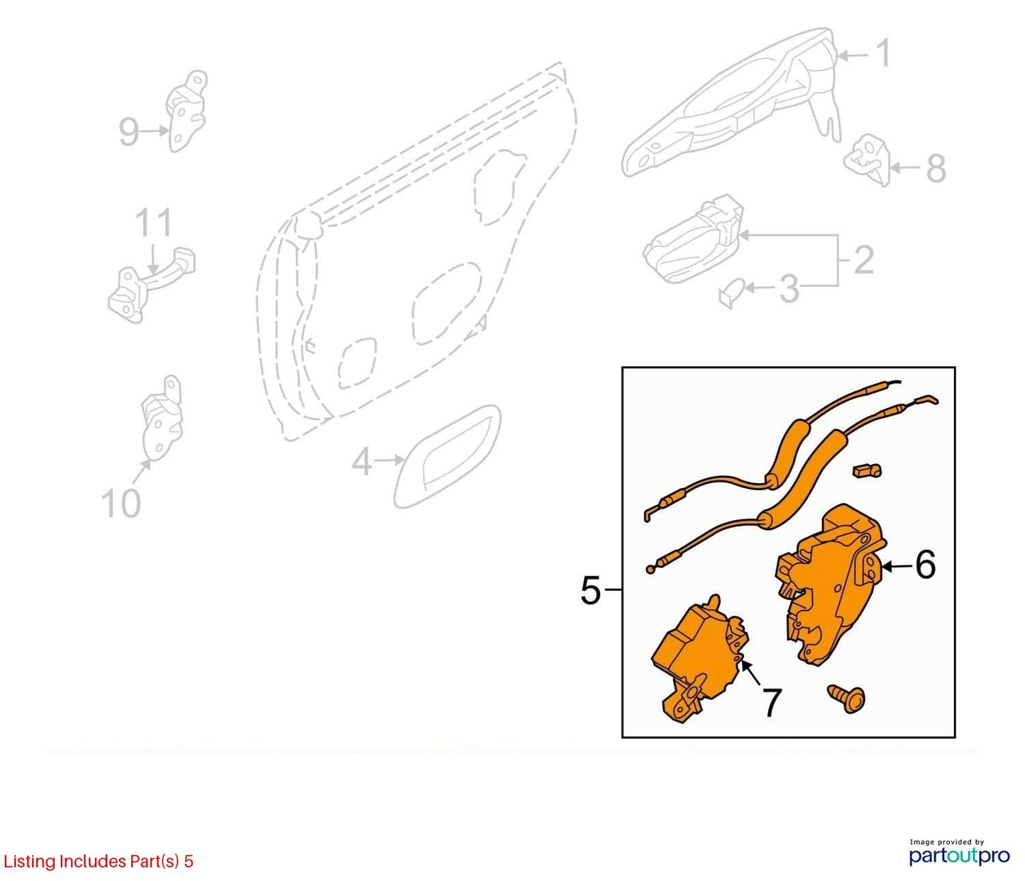 2003-2008 Subaru Forester Rear Right Door Latch Lock Actuator OEM