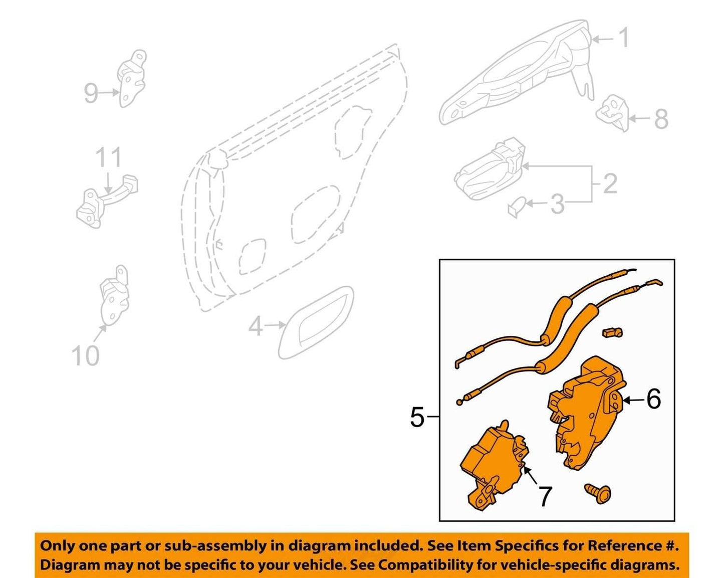 2003-2008 Subaru Forester Rear Right Door Latch Lock Actuator OEM
