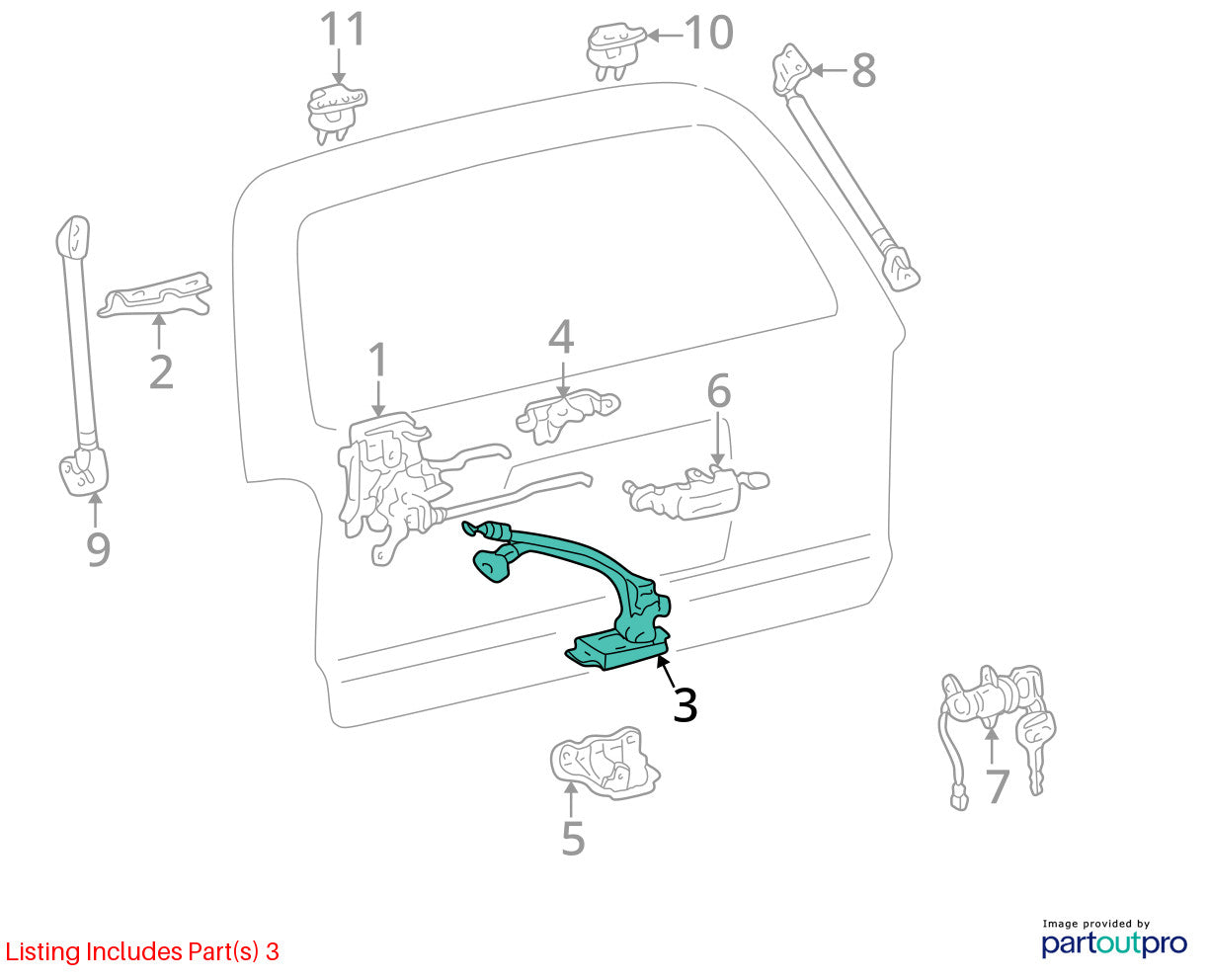 1996-2002 Toyota 4Runner Rear Hatch Trunk Tail Gate Latch Lock Actuator OEM