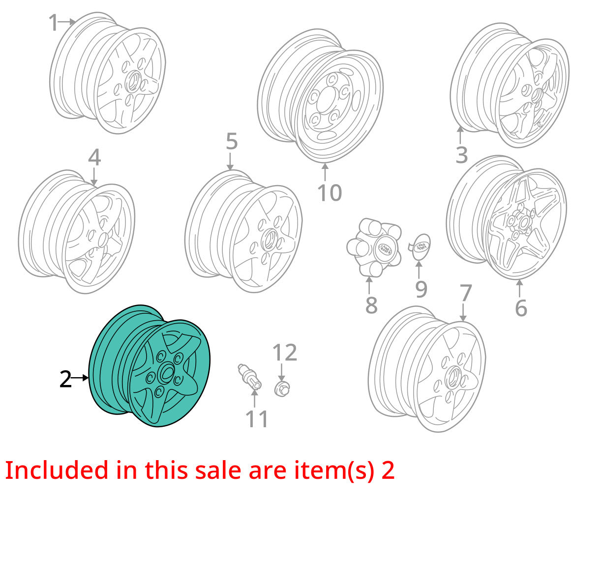 Land Rover Discovery 2000-2002 16X7 Aluminum Alloy Chrome 5 Spoke Wheel