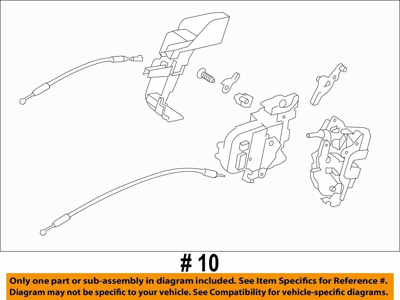 2010-2014 Subaru Outback Rear Right Door Latch Lock OEM