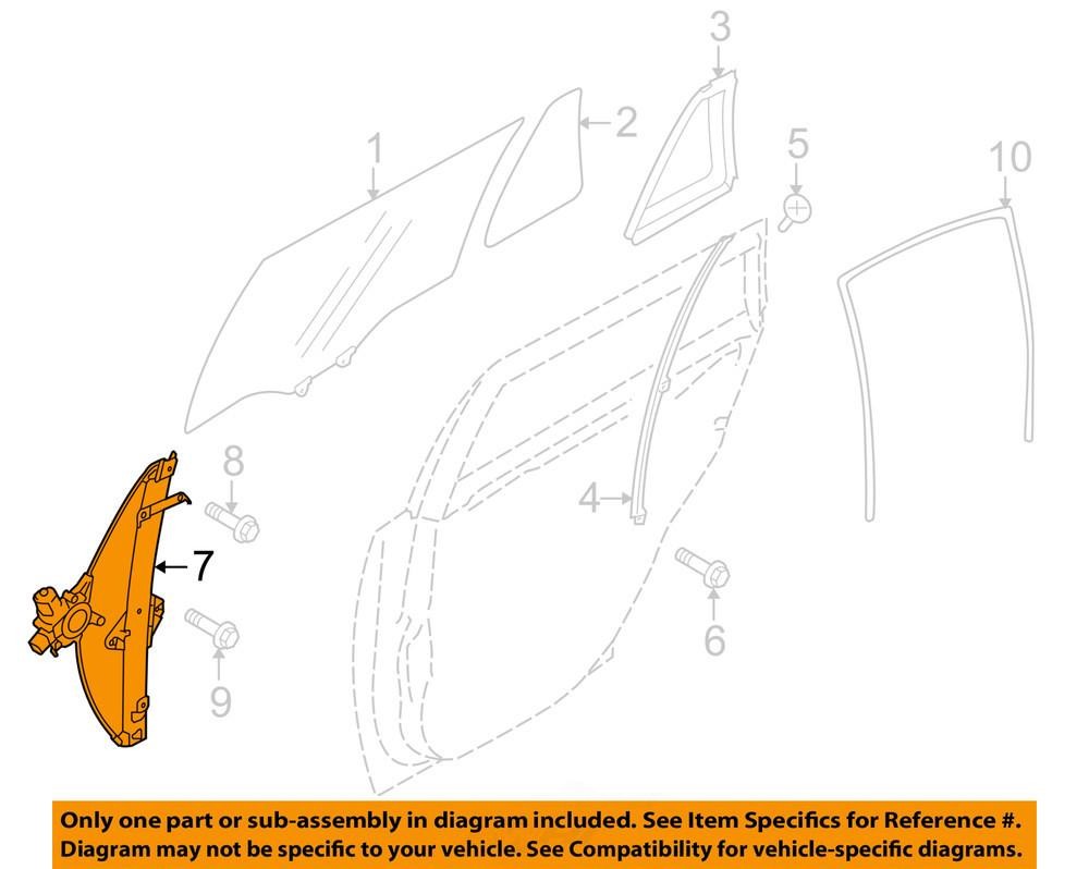 2010-2014 Subaru Outback Rear Right Window Regulator with Motor OEM