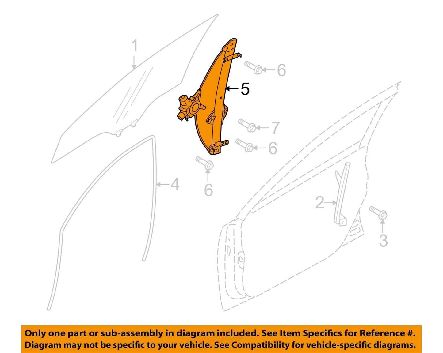 2010-2014 Subaru Outback Front Right Window Regulator with Motor OEM