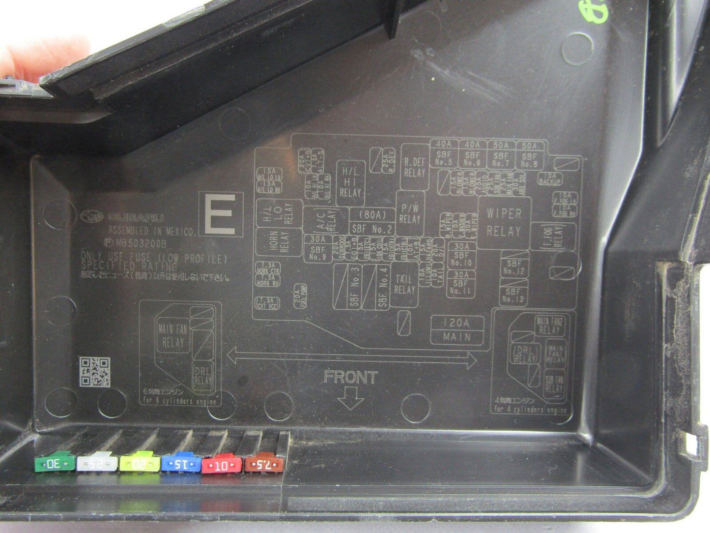 2010-2012 Subaru Outback Main Fuse Relay Box Engine Bay Cover OEM