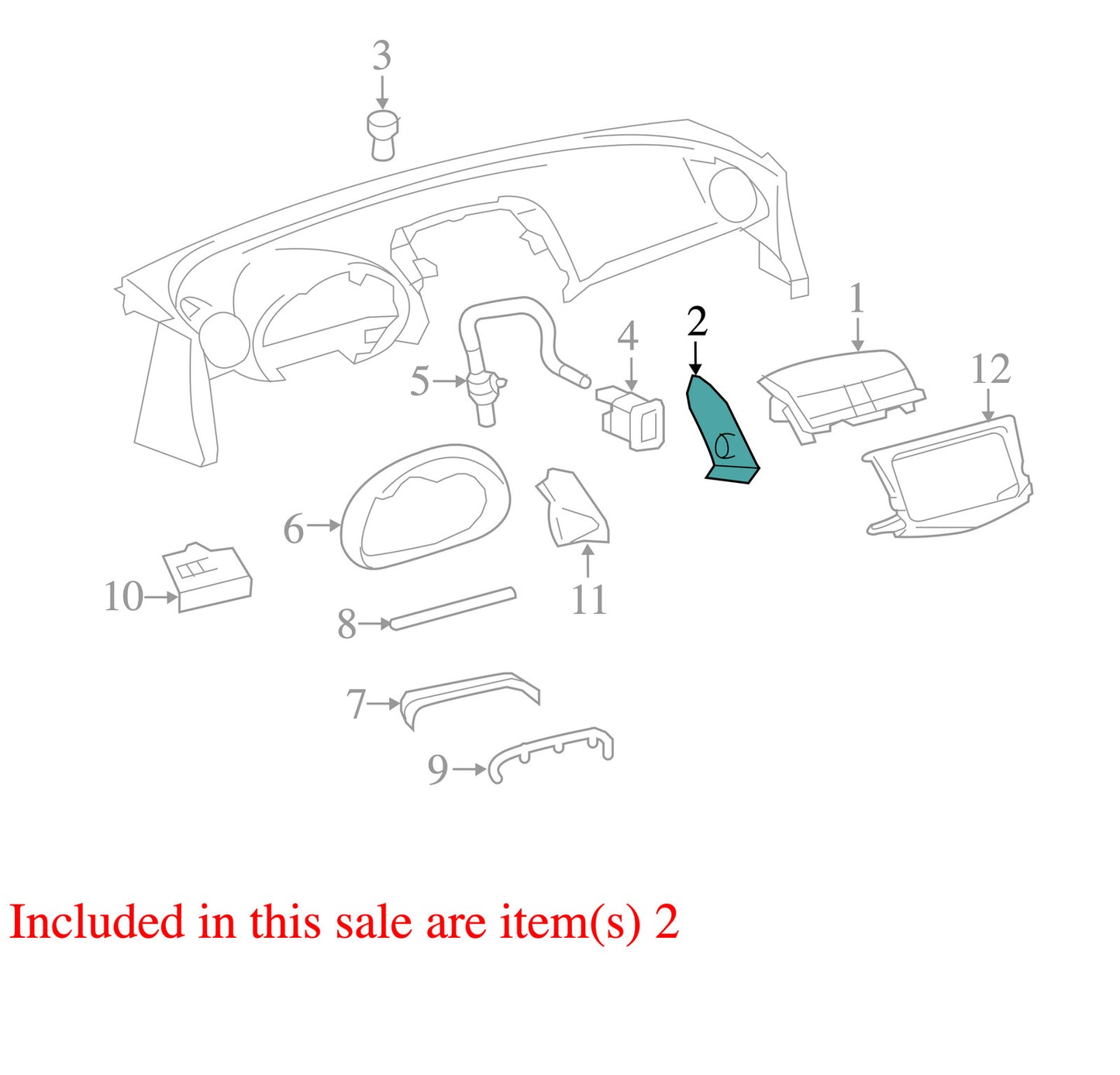 2006 - 2012 Toyota RAV4 Center Dash Hazard Switch Plastic Panel Bezel Trim OEM