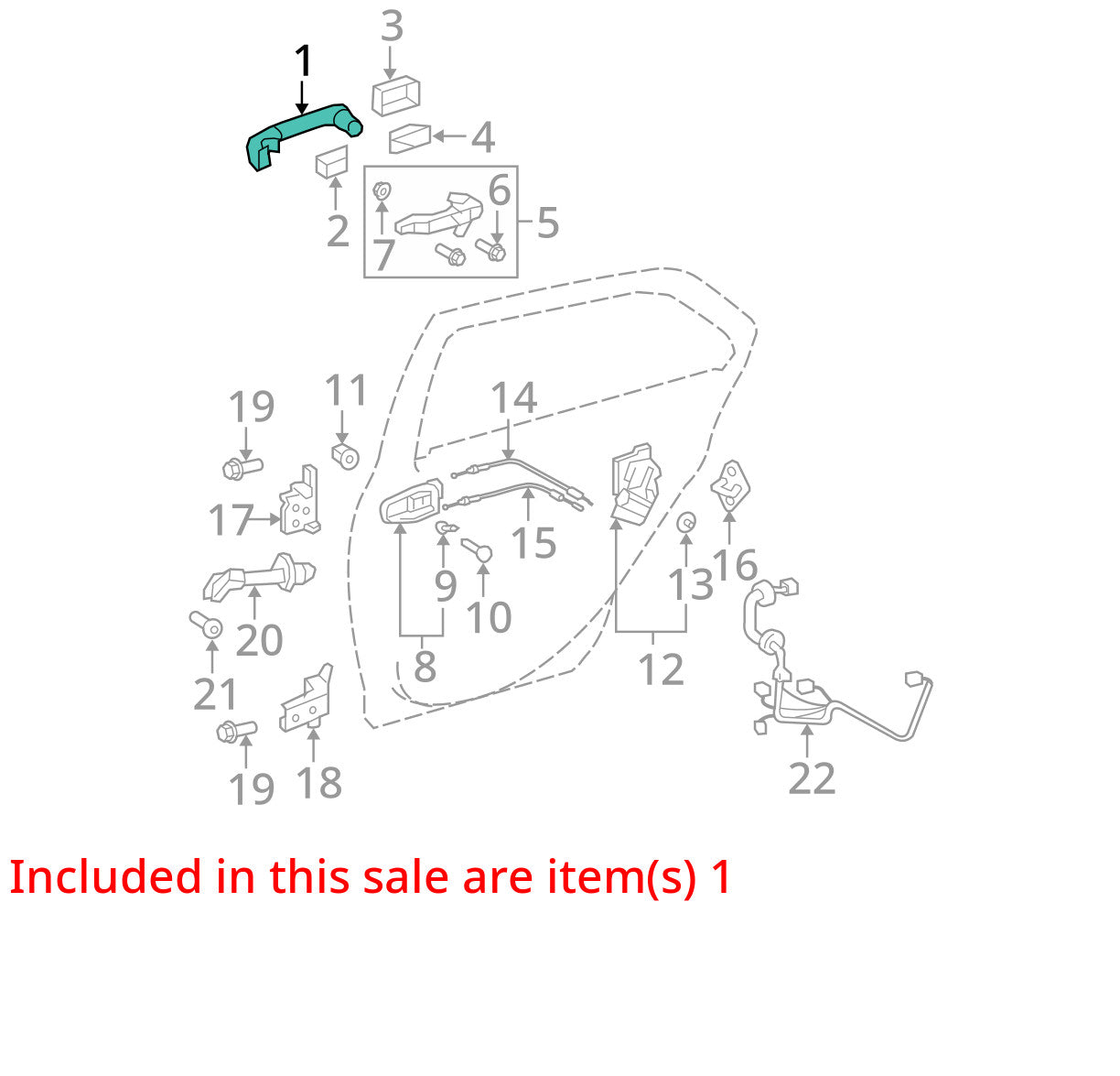 2007-2015 Toyota Yaris Sedan Left Rear Back Door Outer Exterior Handle OEM