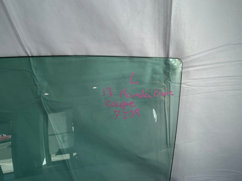 2012-2015 Honda Civic Coupe Left Front Door Glass OEM FD25106GTY