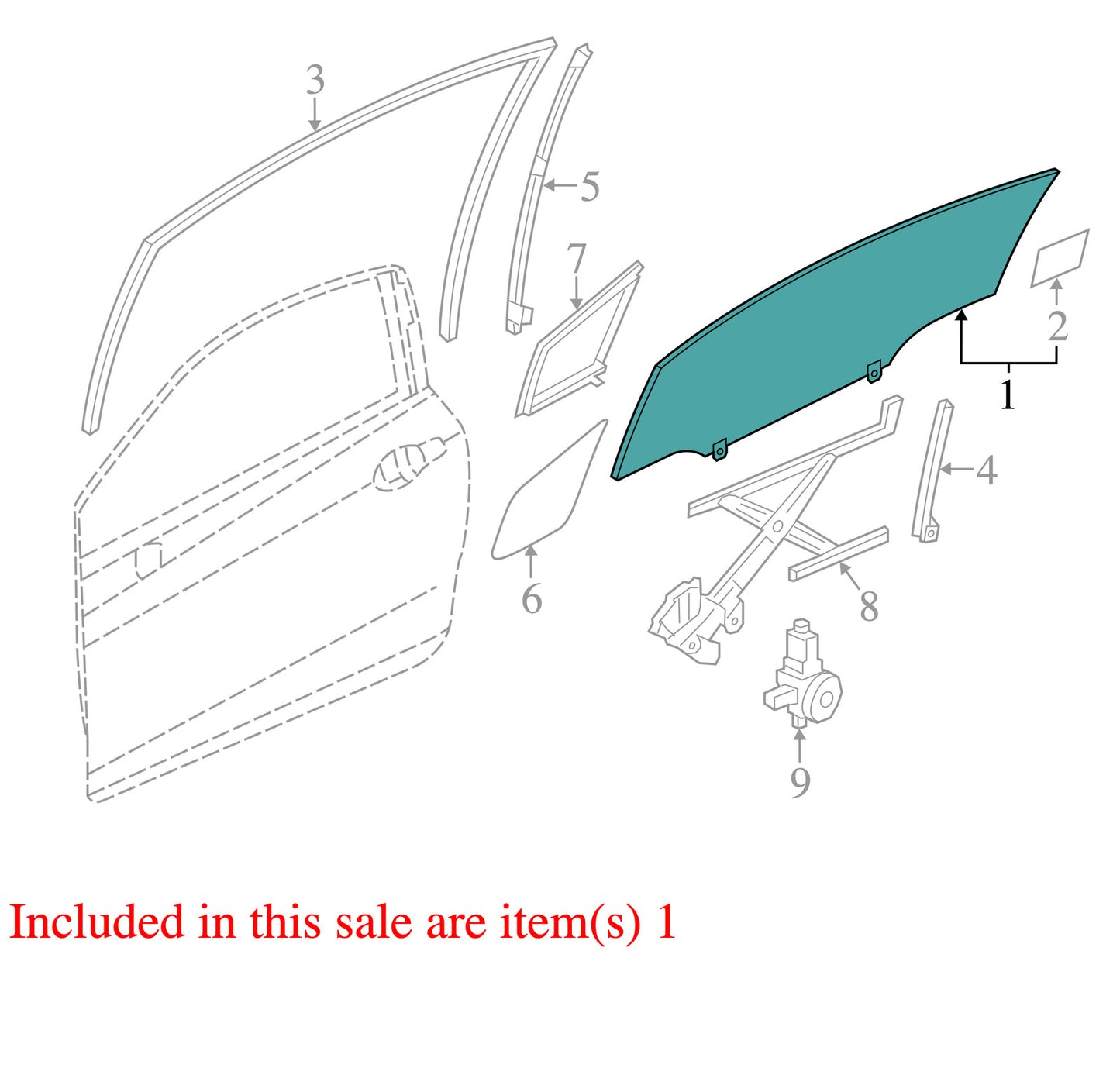 2012-2015 Honda Civic Coupe Left Front Door Glass OEM FD25106GTY