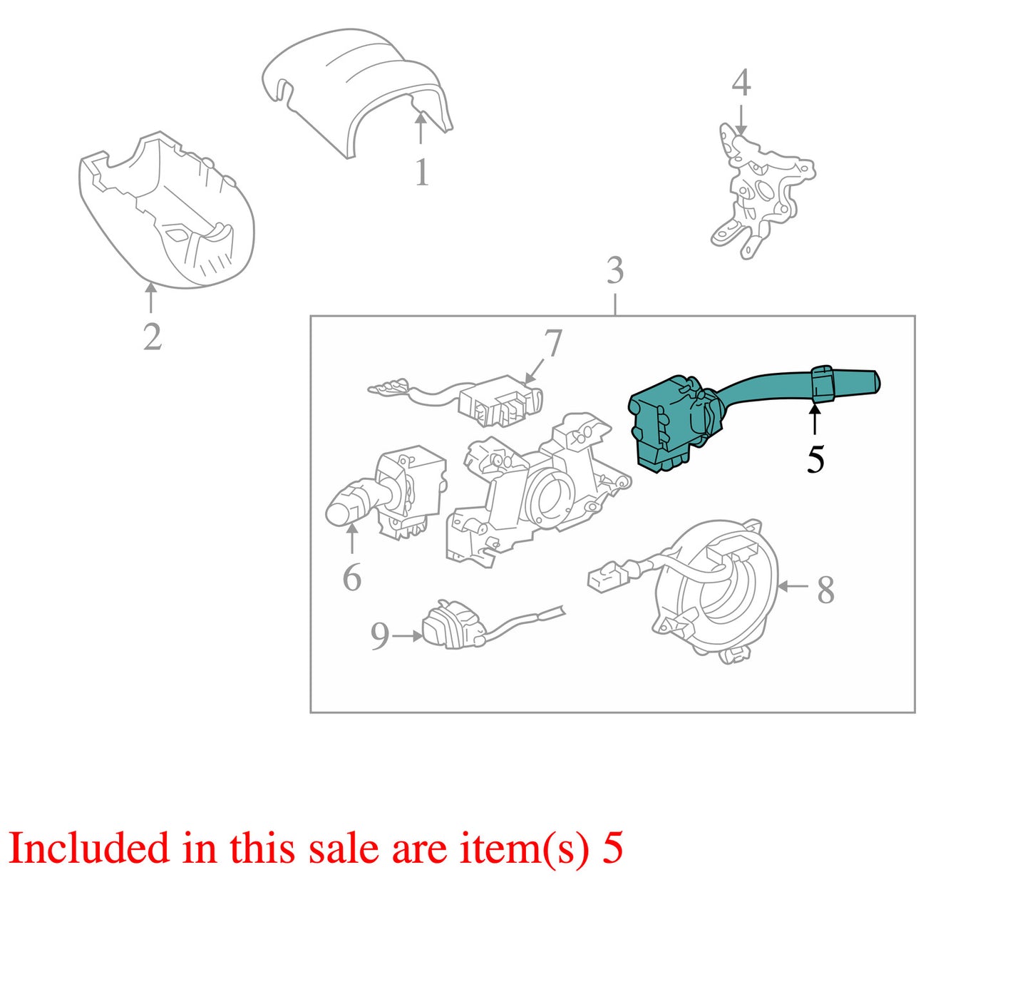 1998-2002 Lexus LX470 Lexus Windshield Wiper Switch Assembly