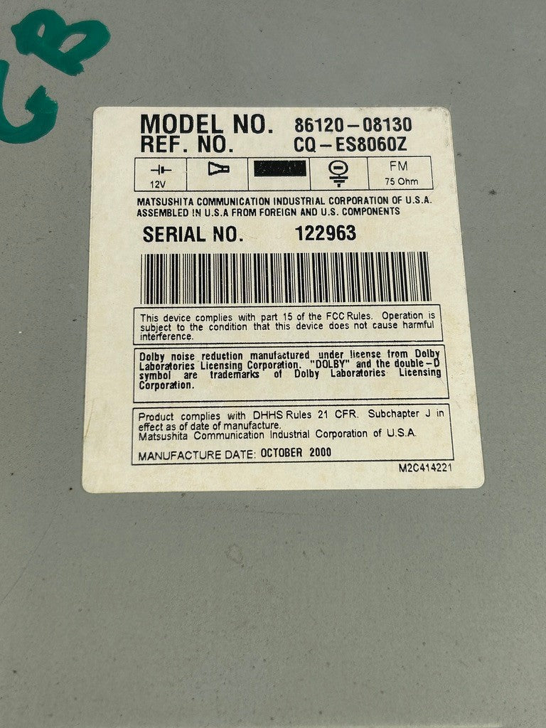 2001-2007 Toyota Sequoia Radio Control Unit 8612008130