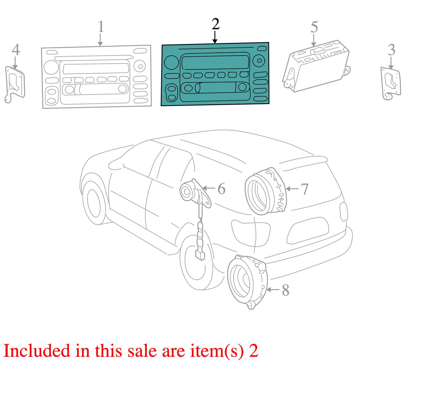 2001-2007 Toyota Sequoia Radio Control Unit 8612008130