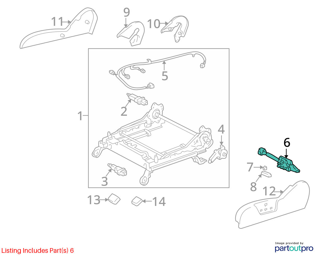 1996-2002 Toyota 4Runner Limited Right Power Seat Switch OEM