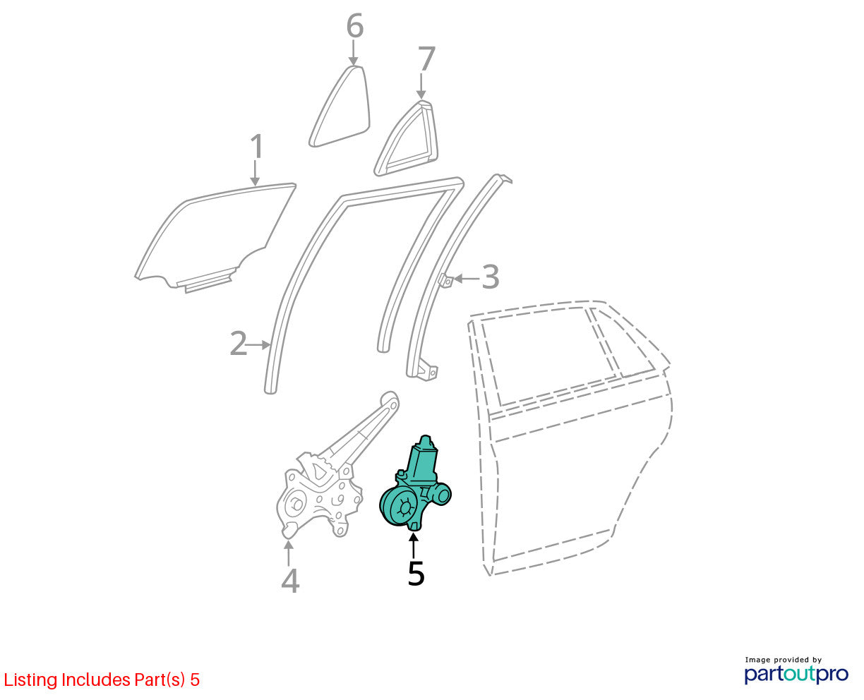 2004-2010 Toyota Sienna Left Front Power Window Motor 85720-AE020 OEM