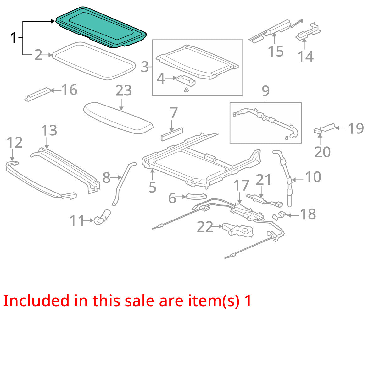 2005-2008 Honda Pilot Sunroof Moonroof 70200-S9V-A01 Glass Panel OEM