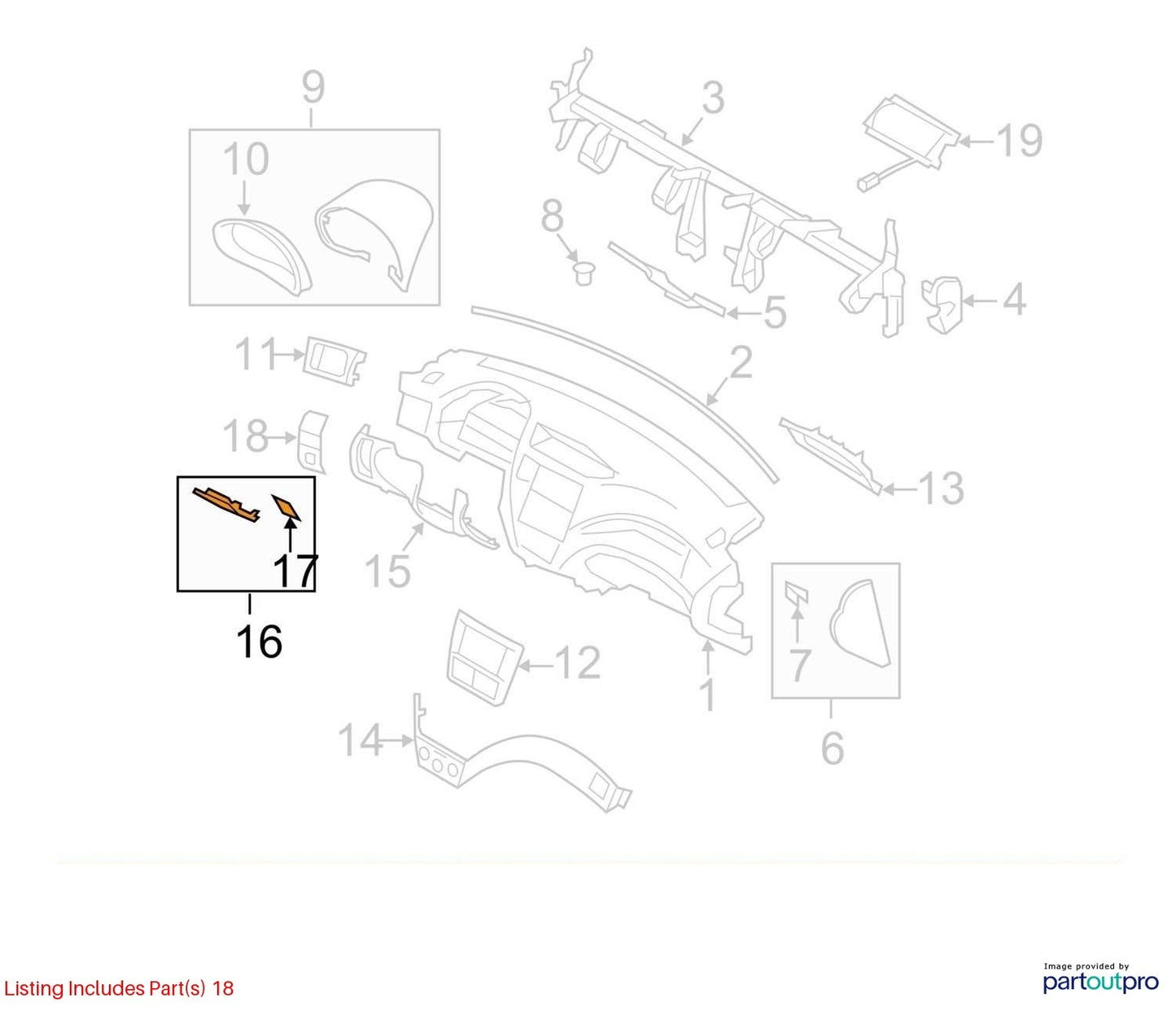 2008-2014 Subaru Impreza Outback Sport Dash Fuse Map Cover Storage Pocket Tray