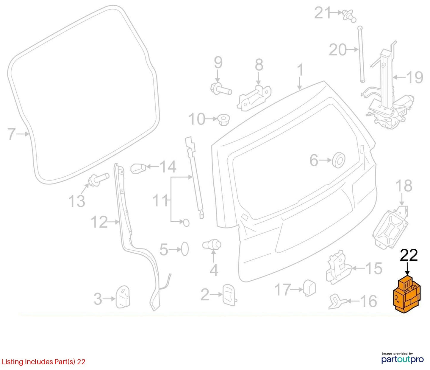 2014-2016 Subaru Forester Tailgate Trunk Lift Tail Gate Power Switch Button OEM