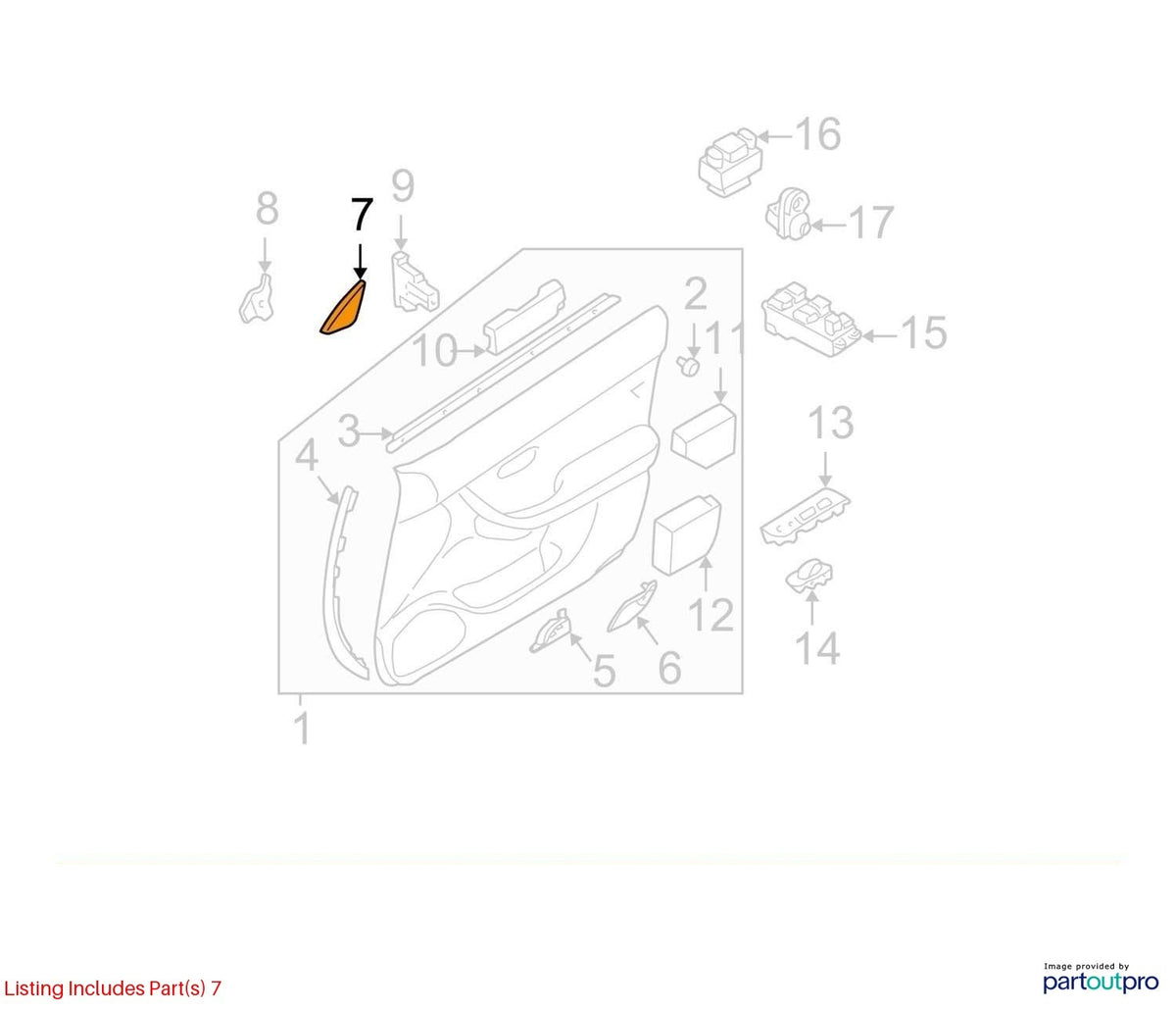2000-2004 Subaru Legacy Outback Right Mirror Window Corner Cover Trim 94251AE10A