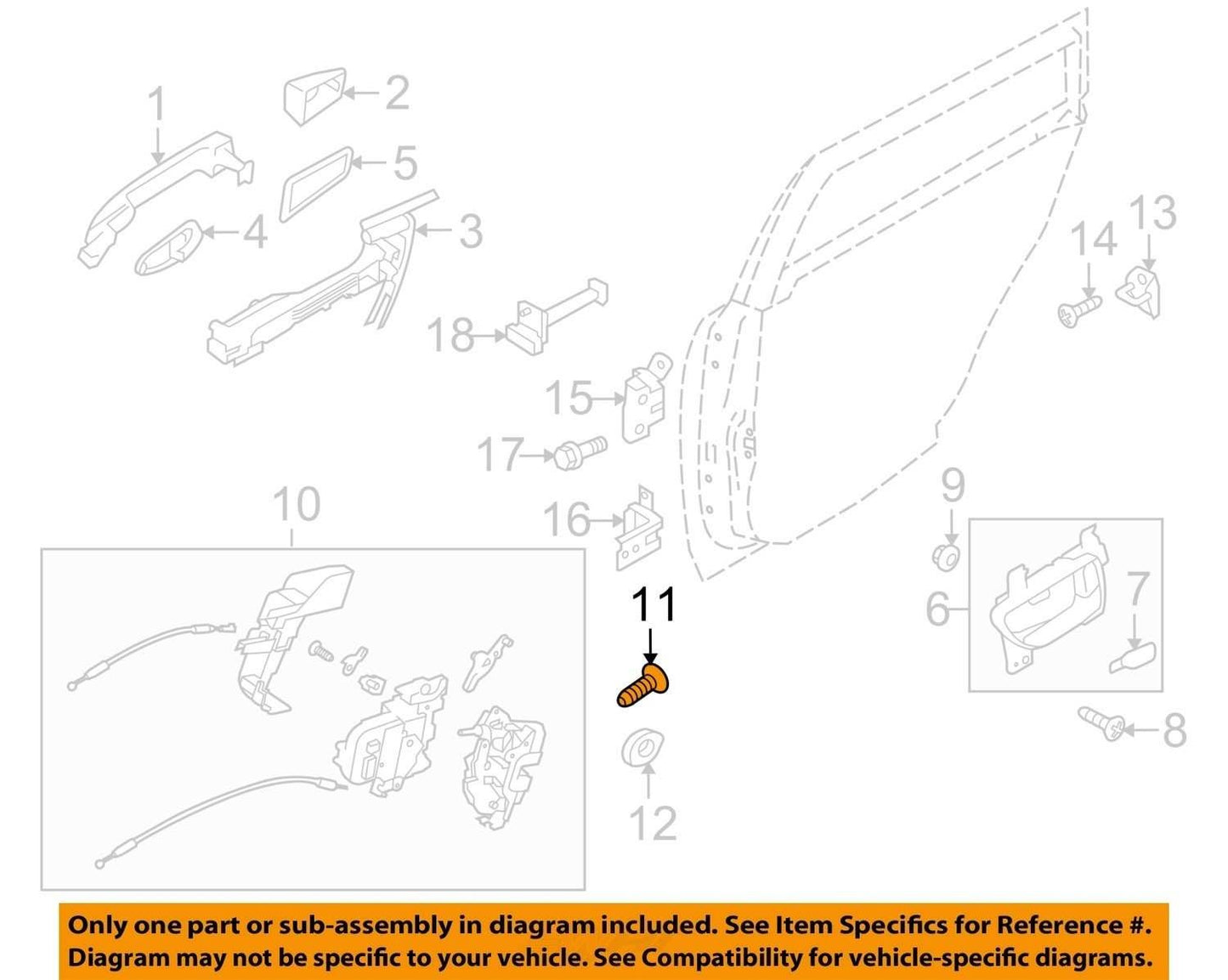 1998-2001 Subaru Impreza Set Of 3 Door Latch Lock Mounting Screw Bolt OEM