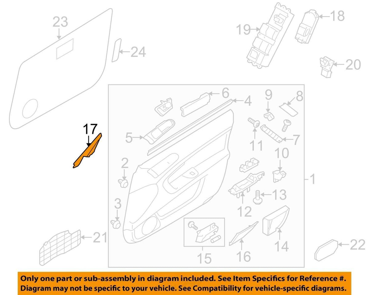 05-09 Subaru Outback Left Window Corner Mirror Bolt Trim Cover OEM 94251AG05A