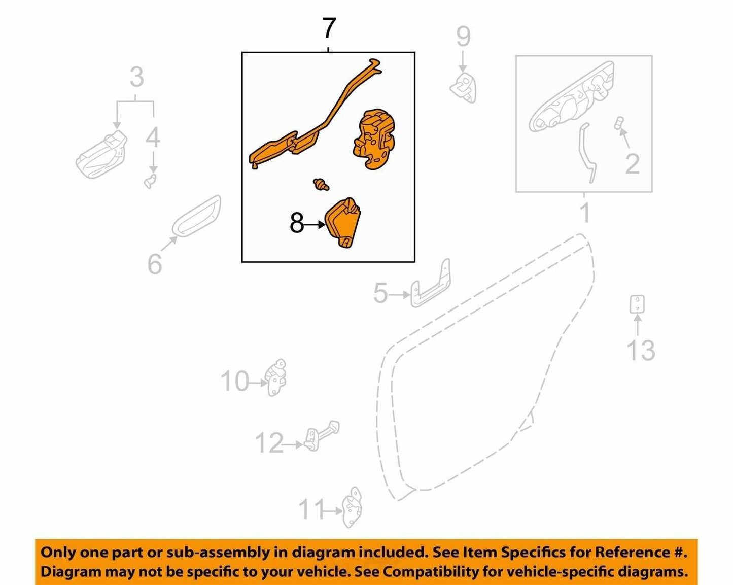 2002-2007 Subaru Impreza Left Rear Door Latch Lock Actuator OEM
