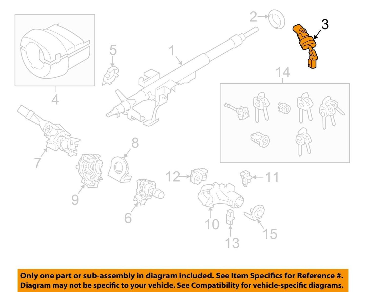 2014-2018 Subaru Forester Steering Shaft Universal Joint Knuckle 34170SG050 OEM