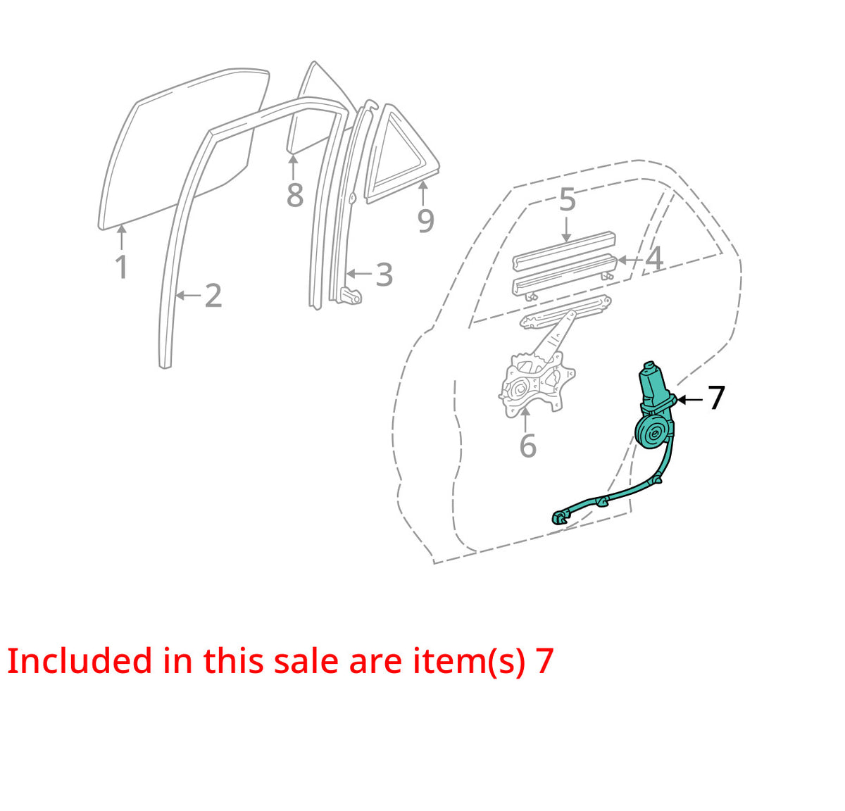 1999-2003 Lexus RX300 Rear Left Window Motor OEM 85710-48030