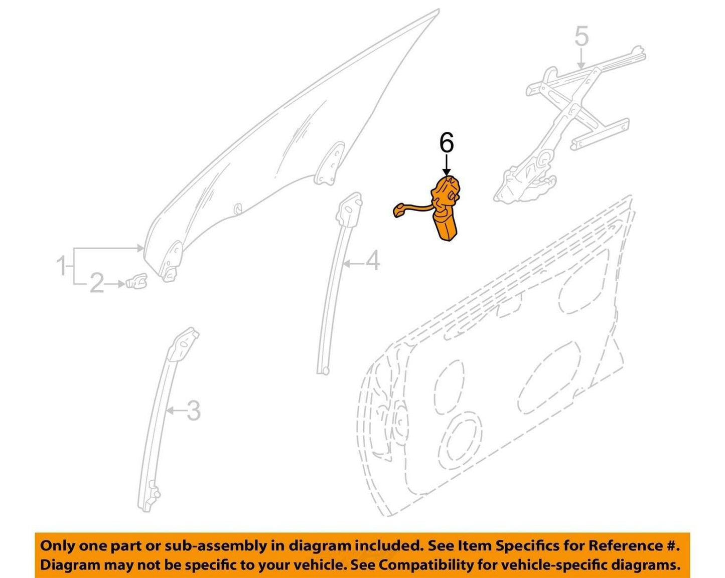 1998-2002 Subaru Forester Front Right Window Motor OEM