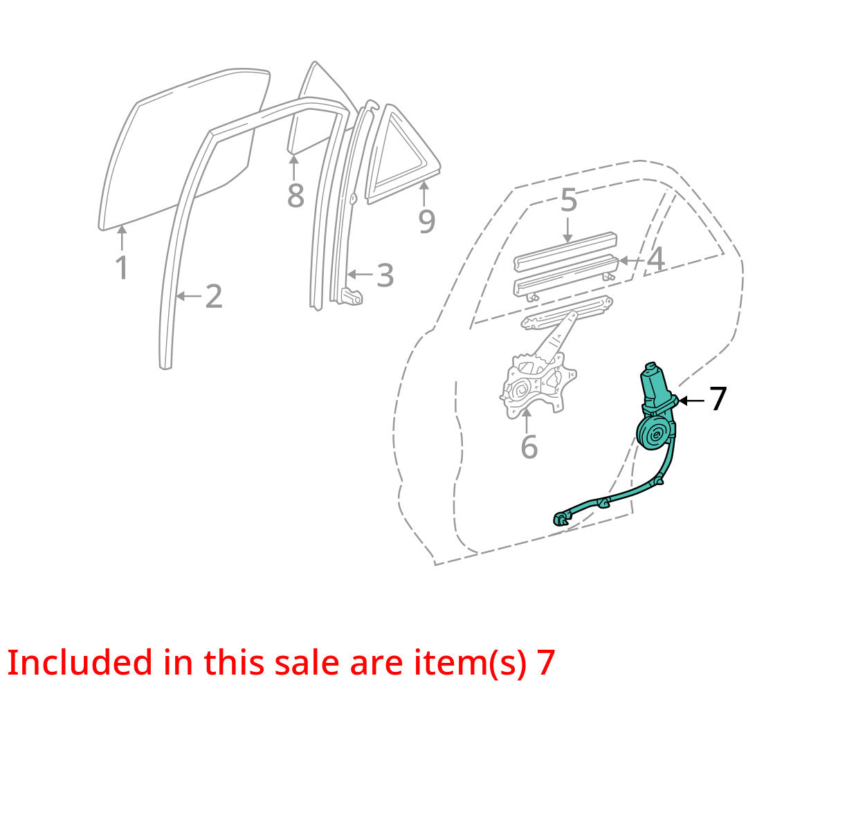 1999-2003 Lexus RX300 Rear Left Window Motor 85710-48030 OEM