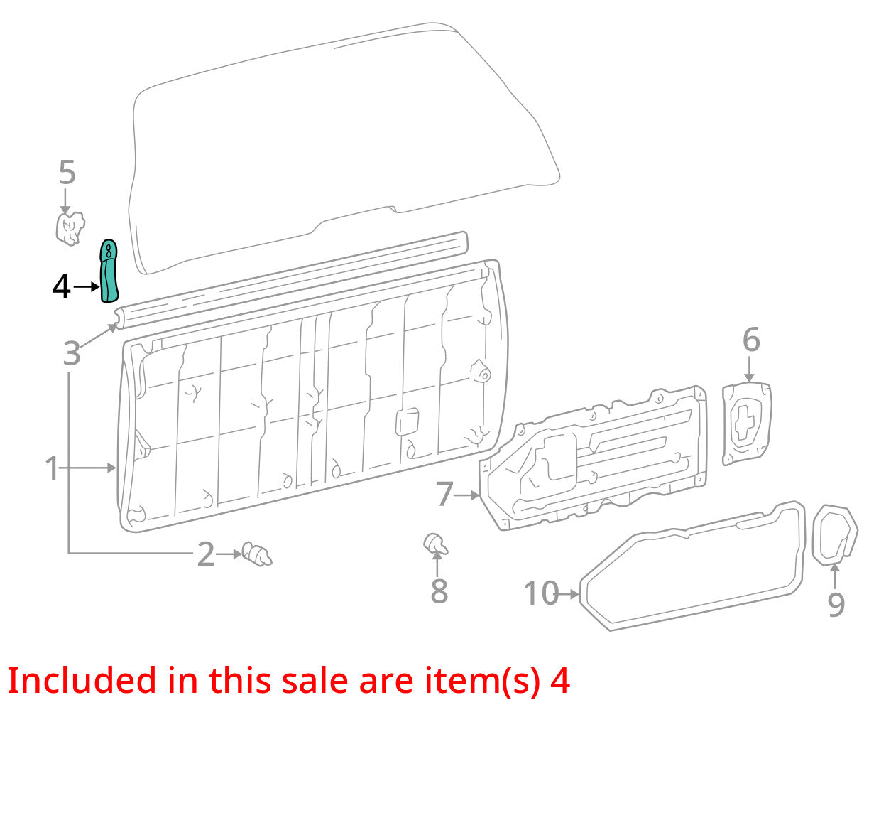 1996-2002 Toyota 4Runner Liftgate Hatch Pull Down Strap Handle OEM