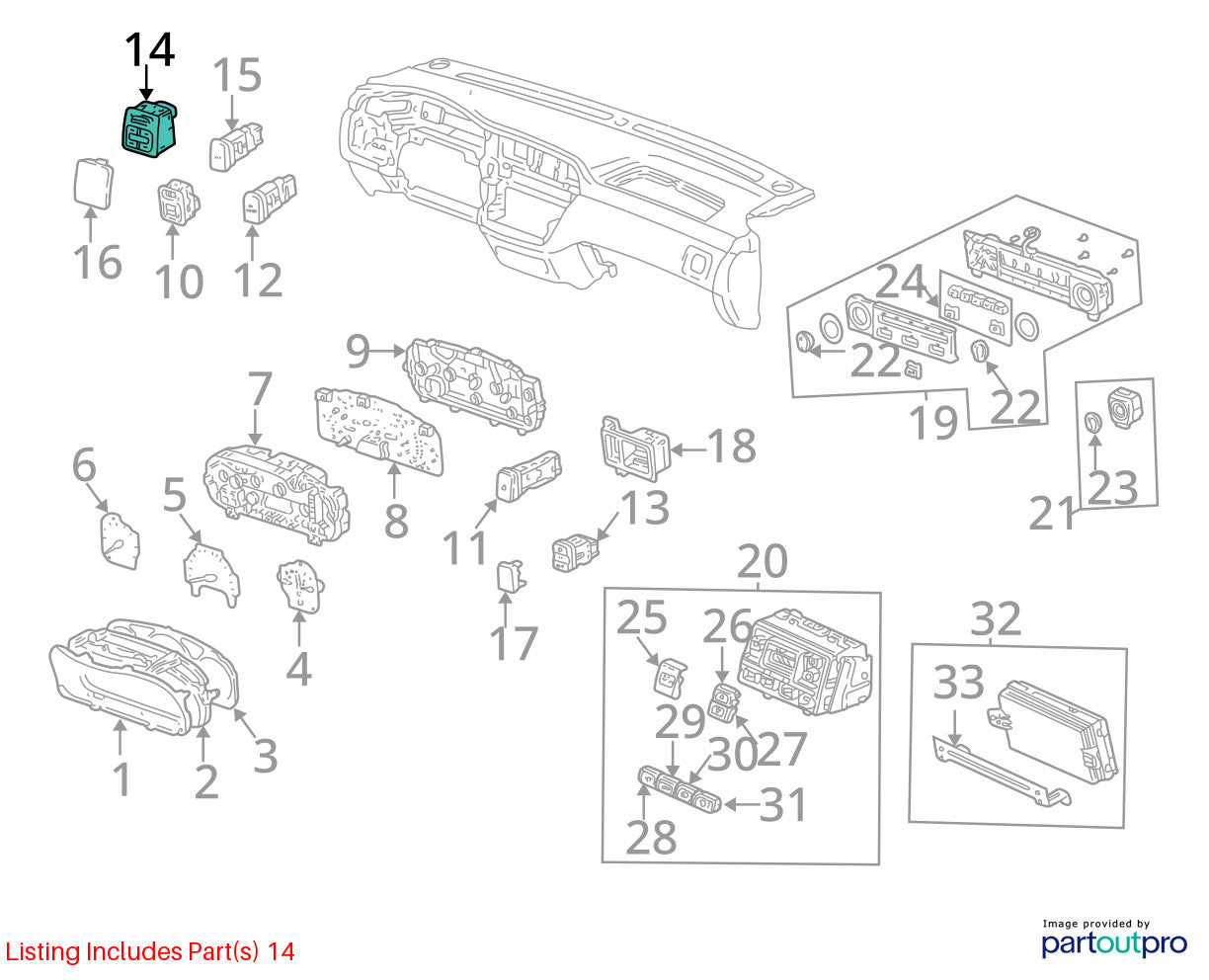 1999-2004 Honda Odyssey Power Sliding Door Open Close Control Button Switch