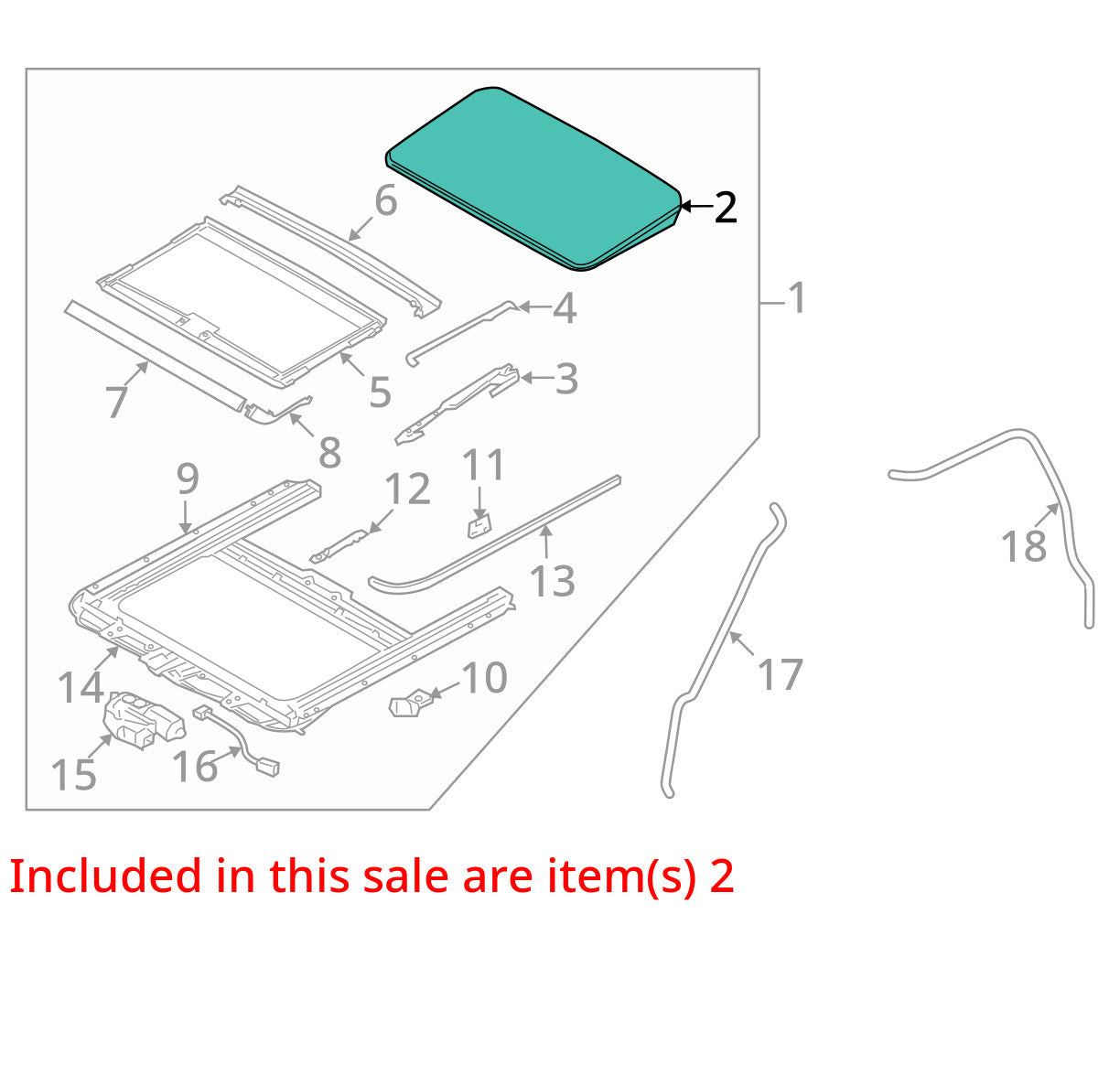 2010-2013 Kia Soul Sunroof Glass 81610-2K000 Factory OEM - Used