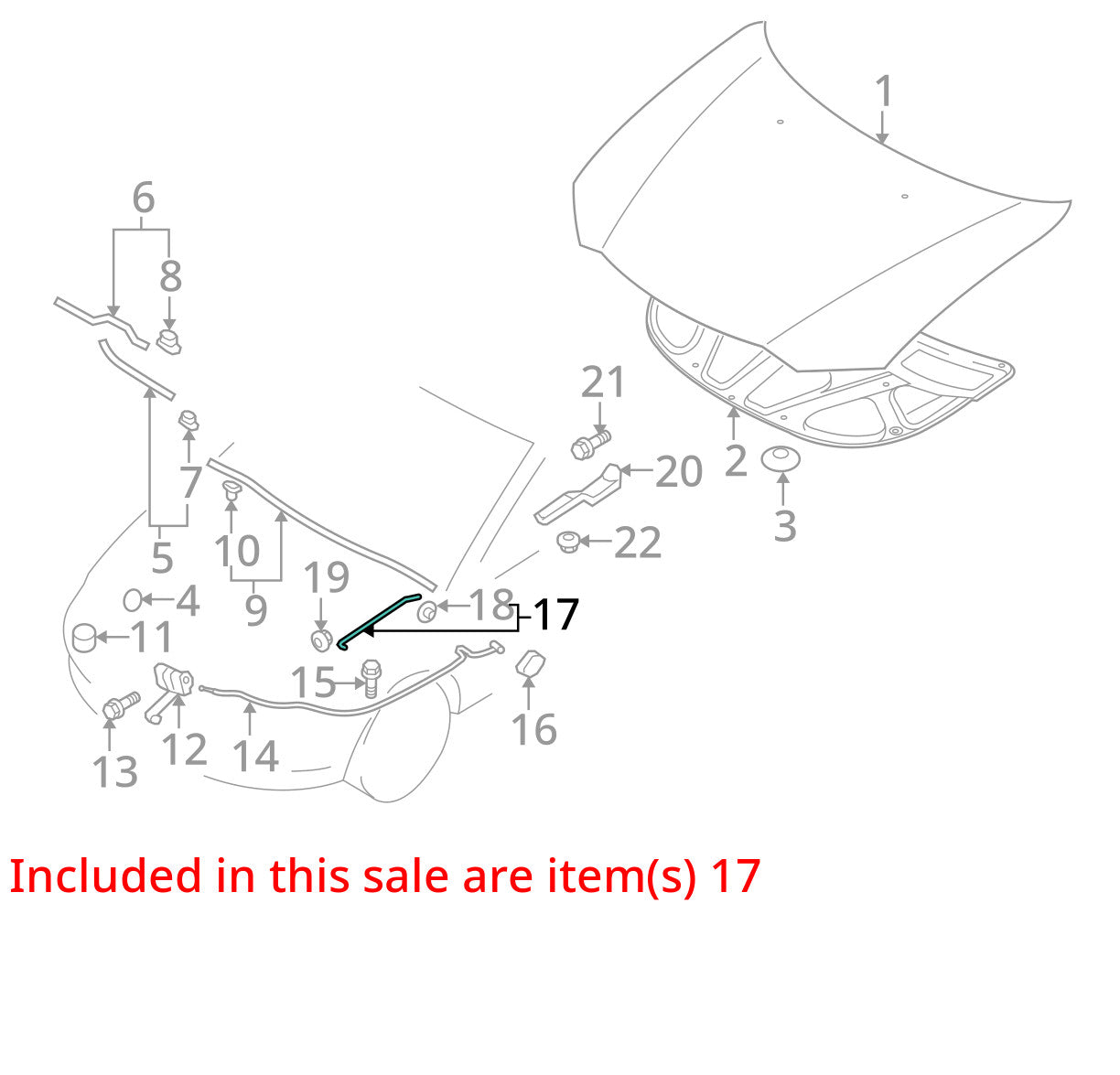 2007-2013 Mitsubishi Outlander Hood Prop Support Rod 5906A011 OEM